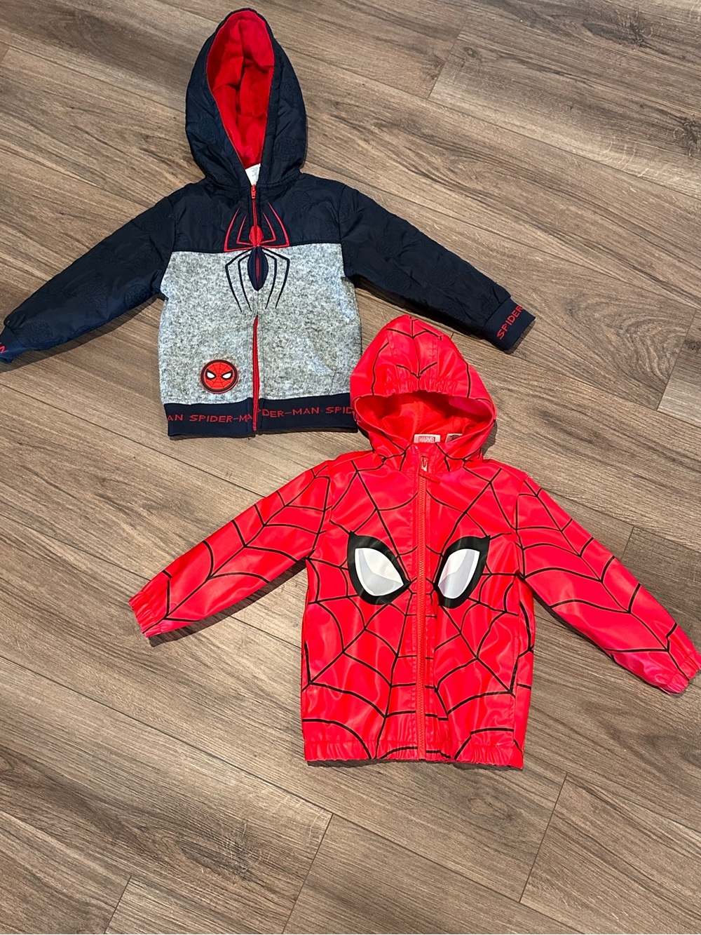 Bundle of Boys 4-5T Marvel Spider-Man Red and Navy Kids Hooded Jackets Set